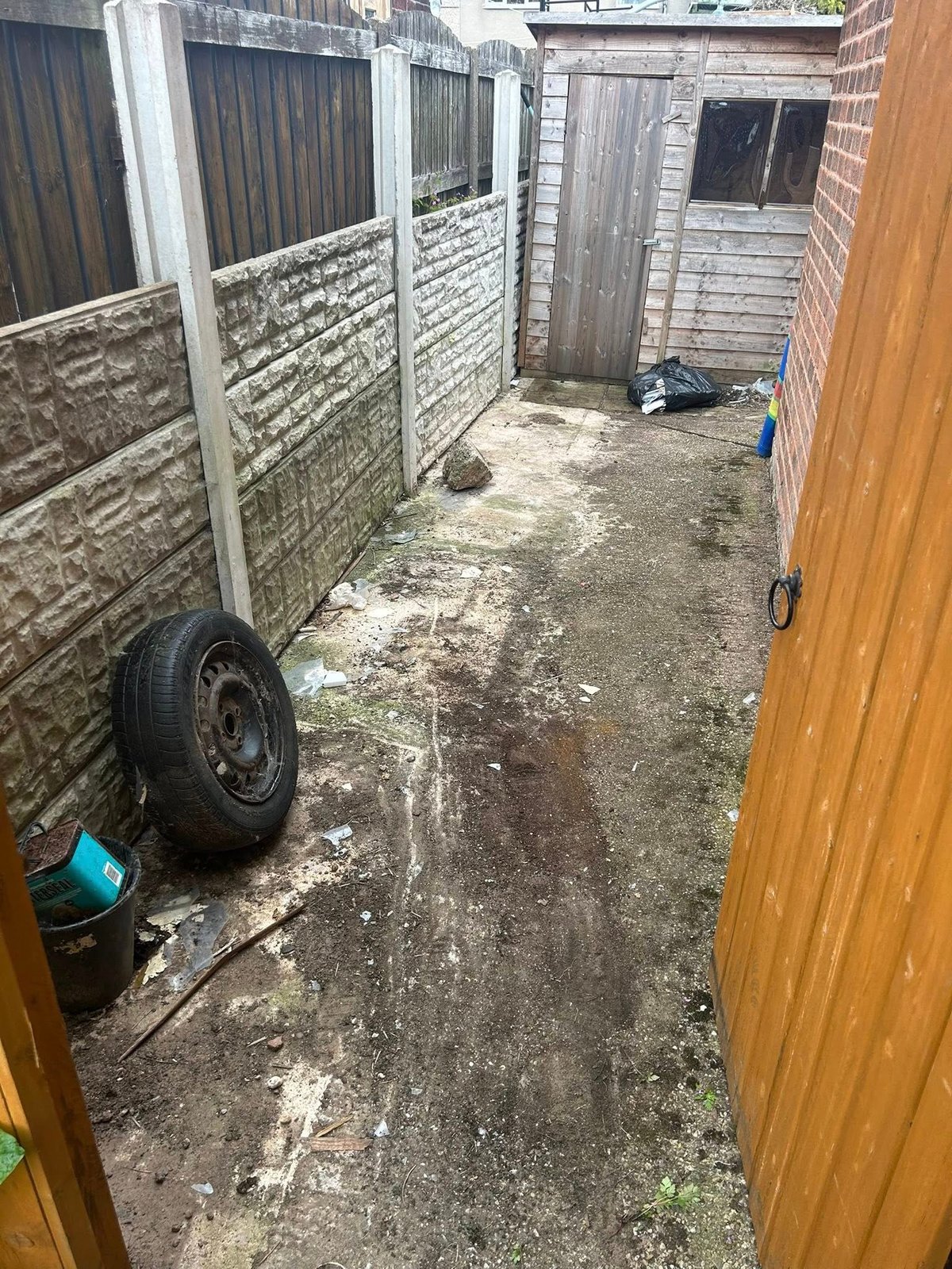 Cleared alleyway after waste removal